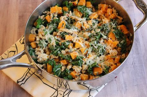 Ground Turkey Sweet Potato, Recipes Using Ground Turkey, Turkey Sweet Potato, Sweet Pot, Potato Skillet, Kale Recipe, Sweet Potato Skillet, Sweet Potato Kale, Fried Turkey