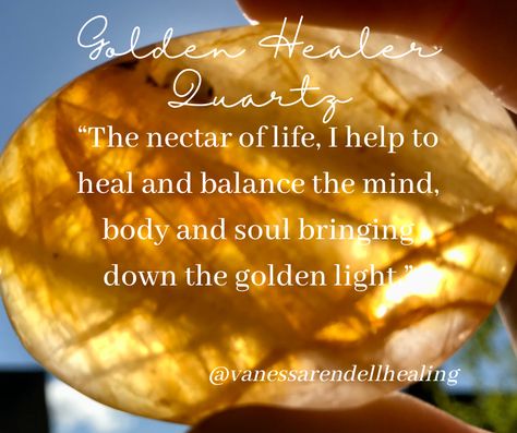 Golden Healer Crystal Meaning, Golden Healer Crystal, Golden Healer Quartz Meaning, Diamond Treasure, Crystal Knowledge, Pretty Crystals, Golden Healer Quartz, Golden Diamond, Golden Quartz