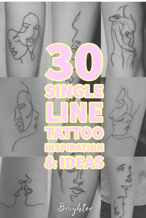 Tattoos Faces Minimalist, Continuous Line Drawing Tattoo, Unique Fine Line Tattoo Ideas, Single Line Face Tattoo, Faces Tattoo Minimalist, Minimalist Face Tattoo, One Line Tattoo Minimalist, Fine Line Tattoos Minimalist, Line Face Tattoo