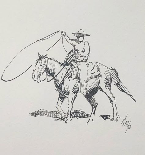 Cowboy Artwork, Cowboy Tattoos, Western Artwork, Boy Tattoos, Cowboy Art, Human Art, Sketchbook Art Inspiration, Western Art, Horse Art