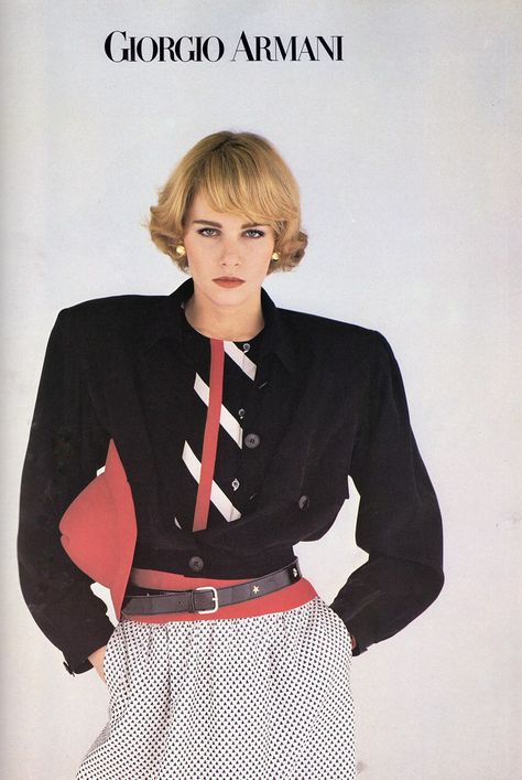 Giorgio Armani 1983 80s Fashion Outfits, 80s Trends, 1980 Fashion, 1980’s Fashion, Fashion 1980s, Style Analysis, 80 Fashion, Fashion Decades, 80's Fashion