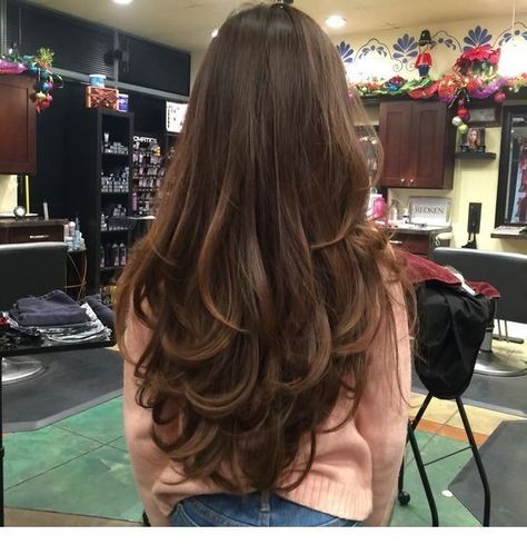 Long Hair With Face Frame And Layers, Straight Hair To Layered Hair, Butterfly Haircut Face Frame, Round Layers Haircut Long Hair, Fun Layers For Long Hair, Long Layer Highlights Hairstyles, Long And Short Layers On Long Hair, Layers Brunette Long Hair, Pretty Layers For Long Hair