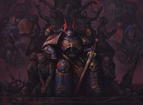 Dark Souls Concept Art, Space Marine Art, Night Lords, Anime Monsters, Warhammer 40k Art, Warhammer 30k, Warhammer Art, Warhammer 40k Artwork, Warhammer 40k Miniatures