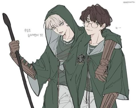 Draco Malfoy Harry Potter, Malfoy Harry Potter, Dark Harry, Drarry Fanart, Harry Draco, Harry Potter Slytherin, Gay Harry Potter, Slytherin Harry Potter, Images Harry Potter