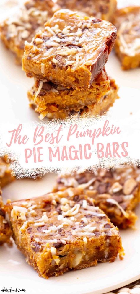 Pumpkin Magic Bars, Trendy Desserts, Pumpkin Magic, Dessert Oreo, Magic Bars, Desserts Vegan, Desserts For A Crowd, Best Pumpkin, Köstliche Desserts