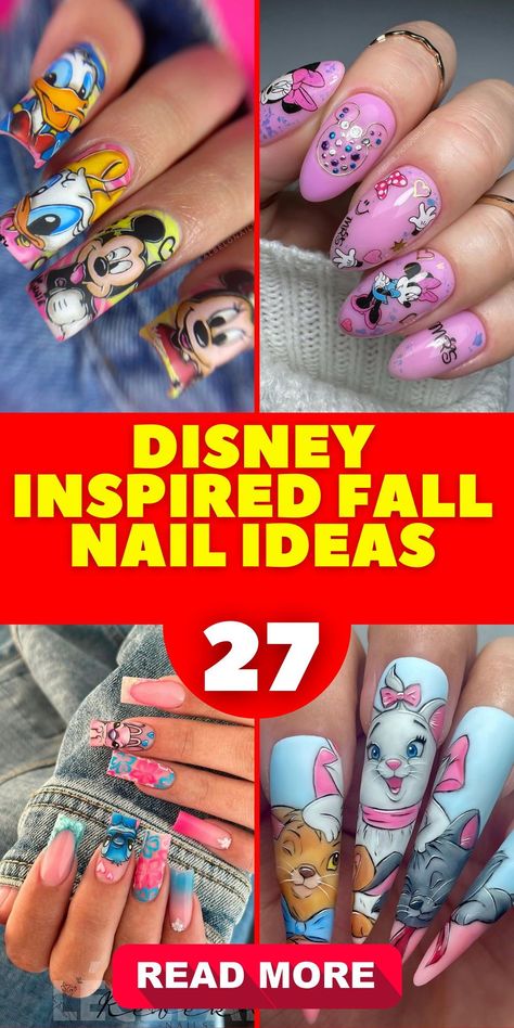 Transform your manicure with Disney fall nails, featuring a mix of simple and classy designs. Choose from acrylic or gel options in nail shapes like almond or square. Subtle Disney motifs like pumpkins and Mickey Mouse add a cute touch to your fall nails. Explore trends and ideas in pink, red, and black to match the season's vibe. Easy to create and perfect for any occasion, these Disney fall nails are a must-try. Disney Fall Nails, Gold Glitter Nail Polish, Disney Fall, Minnie Mouse Nails, Nail Types, Simple Acrylic, Gold Glitter Nails, Nude Nail Polish, Pink Polish