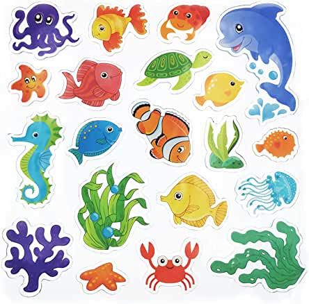 Amazon.com.au : window gel clings for kids Airplane Classroom, Sea Animals Party, Toddler Classroom Decorations, Ocean Window, Cartoon Sea Animals, Ocean Theme Party, Animals Party, Puffy Stickers, Paper Towel Roll Crafts