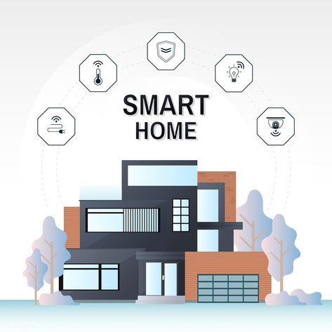 Smart home technology infographic vector | free image by rawpixel.com / sasi Technology Infographic, House Modern, Smart Home Technology, House Vector, Home Technology, Home Automation, Smart Home, Modern House, Technology