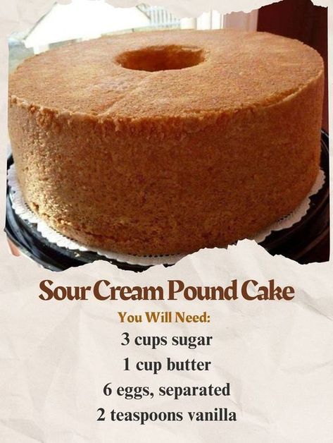 Old Fashioned Sour Cream Pound Cake Grandma's Pound Cake Recipe, 7up Pound Cake, Pound Cake Recipes Easy, Sour Cream Pound Cake, Cake Recipes Easy Homemade, Sour Cream Cake, Homemade Cake Recipes, Delicious Cake Recipes, Almond Flavor