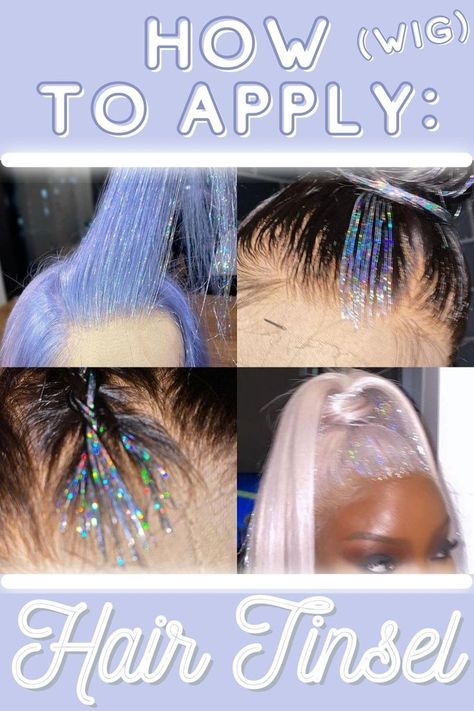 Tinsel Tutorial, Lavender Wig, Hair Designs For Girls, 613 Wig, Tinsel Hair, Hair Tinsel, Scary Animals, On My Birthday, Love Sparkle