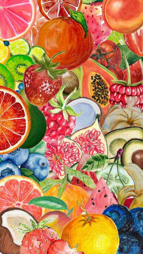 All Fruits Images, Fruit Collage, Corporate Greed, Cute Summer Wallpapers, Iphone Lockscreen Wallpaper, Iphone Wallpaper Fall, Cute Backgrounds For Phones, Fruit Painting, Ios Wallpapers