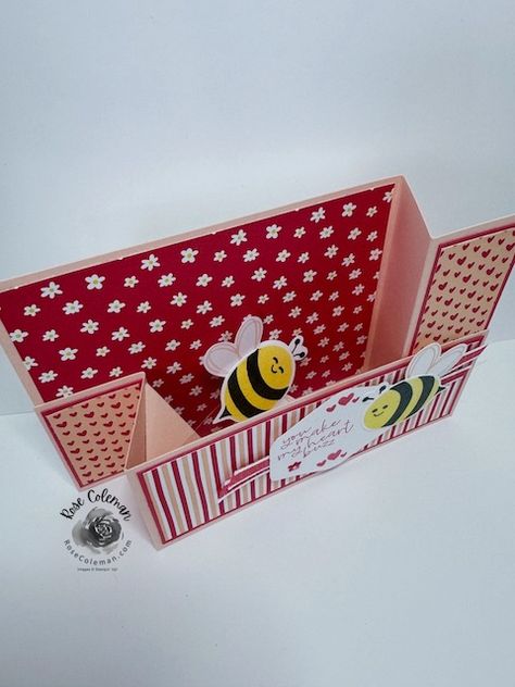 Bee Mine Wiper Fun Fold Card - Rose Coleman Mini Sales, Bee Mine, Pink Envelopes, Paper Supplies, Interactive Cards, St Valentin, Fancy Folds, Card Kits, The Bee