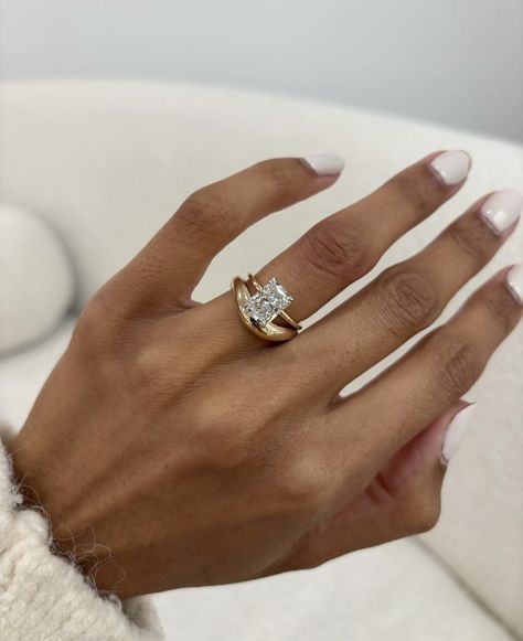 Save For Wedding, Solitare Engagement Ring, Solitaire Engagement Ring Set, Radiant Cut Diamond Ring, Radiant Ring, Dream Wedding Ring, Future Engagement Rings, Diamond Ring Set, Radiant Engagement Rings