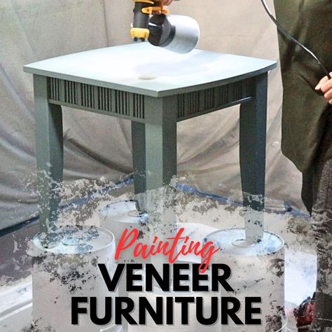 Painting veneer furniture is an easy and budget-friendly way to give your furniture a complete makeover. Painting Over Veneer Furniture, Painting Veneer Furniture, Painting Veneer, Best Paint For Wood, Veneer Furniture, Best Paint Sprayer, Painting Laminate Furniture, Mdf Furniture, Real Wood Furniture