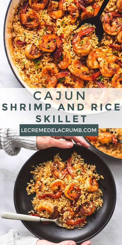 Cajun Shrimp Rice, Shrimp And Rice Skillet, Shrimp And Rice Dishes, Cajun Shrimp And Rice, One Pan Dinner Recipes, Cajun Rice, Shrimp And Rice Recipes, Cajun Shrimp Recipes, Cajun Spice