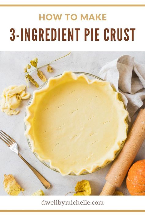 Easy Pie Crust Recipes, 2 Ingredient Pie Crust, 4 Ingredient Pie Crust, Diy Pie Crust Easy, Flour Crust For Dessert, Self Rising Flour Pie Crust, Easiest Pie Crust Ever, Super Easy Pie Crust, Quick And Easy Pie Crust