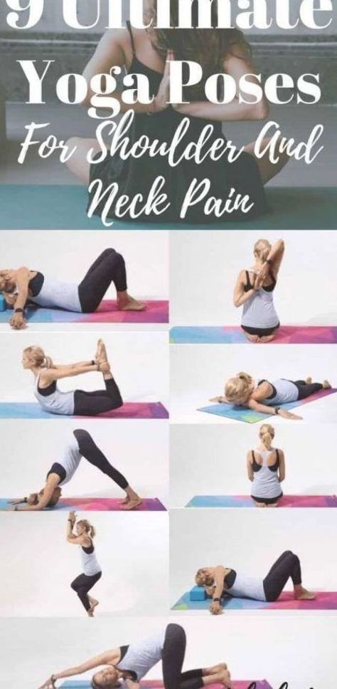 This perfect yoga poses can help you to reduce your shoulder pain and neck pain. In this busy world, this yoga asanas can help you to release stress super fast and easily. Neck Pain Exercises, Chair Pose Yoga, Yoga Ashtanga, Best Yoga Poses, Neck Yoga, Yoga Beginners, Sup Yoga, Yoga Posen, Neck And Shoulder Pain