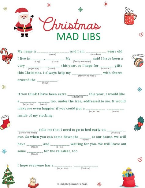 Christmas Mad Libs Printable | Fun Activities for Kids Free Christmas Mad Libs Printable, Mad Libs For Kids Printables Free, Christmas Mad Libs Free Printable, Kids Christmas Activities Printables, Christmas Mad Libs For Kids, Christmas Activities For Kids Printable, Free Printable Mad Libs, Funny Mad Libs, Mad Libs Printable