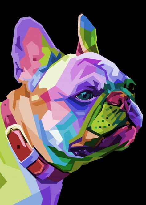 Bulldog francés en estilo geométrico pop... | Premium Vector #Freepik #vector #fondo #logo #cubrir #geometrico French Bulldog Painting, Pop Art Vector, French Bulldog Art, Dog Pop, Dog Pop Art, Dog Artwork, Dog Vector, Art Pop, Arte Animal