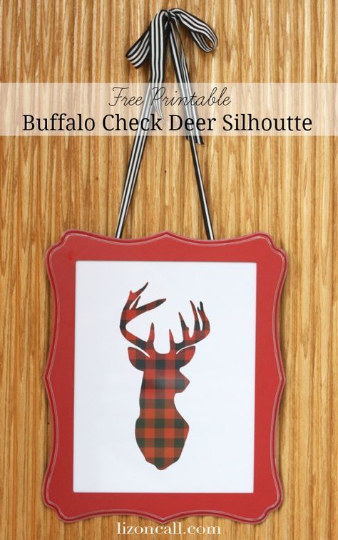 Free printable buffalo check deer silhouette - #freeprintables #buffalocheck #deersilhouette Deer Silhouette Printable, Buffalo Check Plaid, Buffalo Check Christmas, Deer Silhouette, Free Printable Wall Art, Pumpkin Halloween Decorations, Buffalo Plaid Christmas, Holiday Printables, Christmas Decorations Rustic