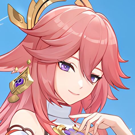 Yae Miko Icon, Yae Miko, Digital Art Beginner, Beautiful Goddess, Phone Themes, I Icon, Cute Icons, Pink Hair, Genshin Impact