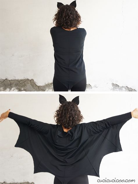 How to make easy DIY bat wings for Halloween (free sewing pattern) - Cucicucicoo Bat Wings Sewing Pattern, Sewing Halloween Costumes, Diy Bat Wings, Bat Wings Diy, Diy Bat Costume, How To Make Wings, Diy Goth Clothes, Bat Wings Costume, Batwing Sleeve Pattern