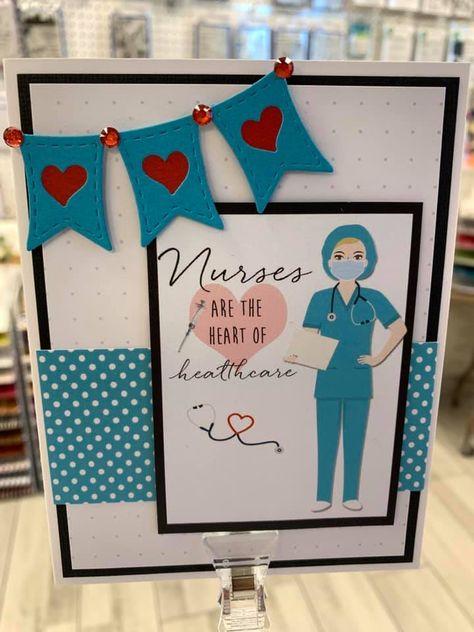 Nursing School Scrapbook Ideas, Nurse Scrapbook Ideas, Medical Scrapbook Ideas, Nurse Graduation Cards Handmade, Nurse Cards Handmade, Nurses Day Invitation Card, Nurse Card Ideas, Cards For Health Care Workers, Diy Doctor Gifts