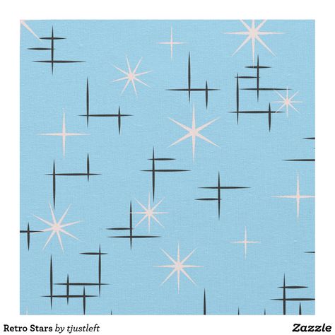 Retro Stars Fabric 50s Wallpaper, Atomic Art, Vintage Design Style, Retro Stars, Stars Fabric, Mid Century Modern Fabric, Atomic Era, Home Decor Retro, Atomic Starburst