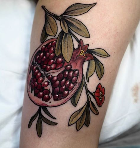 Pomegranate Tattoo, Aesthetic Tattoo Ideas, 15 Aesthetic, Fruit Tattoo, Botanical Tattoo, Aesthetic Tattoo, Nature Tattoos, Pretty Tattoos, A Tattoo