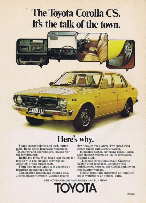 1970 Toyota Corolla, Vintage Toyota Corolla, 1972 Toyota Corolla, Corolla Ke30, Vintage Toyota, Toyota Sprinter, Motorcycle Humor, Corolla Car, Corolla Levin