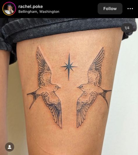 rachel.poke Swallow Back Tattoo, Swallow Wrist Tattoo, 3 Swallows Tattoo, Barn Swallow Tattoo, Swallows Tattoo, Swallow Bird Tattoo, Bird Tattoo Ideas, Tattoo Swallow, Swallow Tattoos