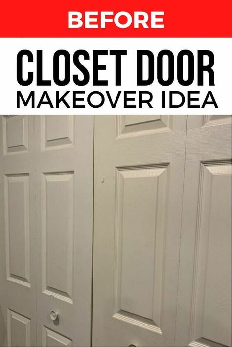 Upgrade your bi fold closet door with this quick makeover project. For this cheap closet door refresh project all you'll need is paint and new hardware so check out the before and after for some inspiration. #diy #closetdoor #makeover Door Refresh, Bifold Doors Makeover, Easy Closet, Cheap Closet, Cheap Dresser, Stained Trim, Bedroom Closet Doors, Diy Dining Room Table, Closet Door Makeover