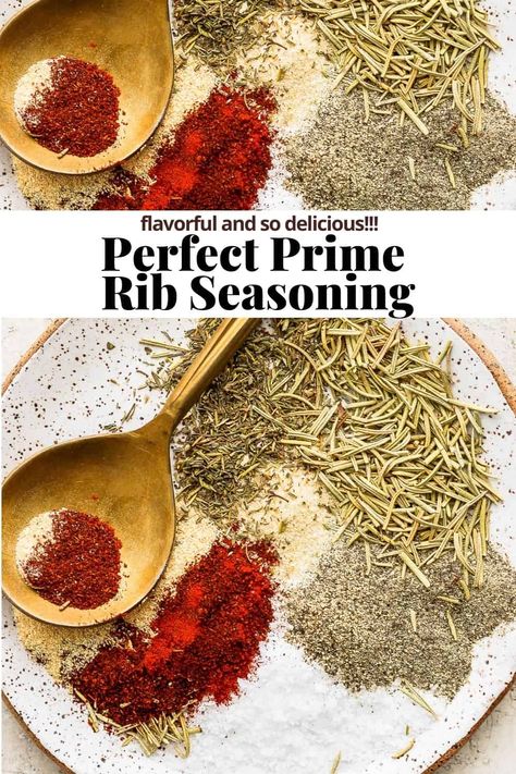 Prime Rib Seasoning - a delicious, simple prime rib seasoning recipe that is perfect for all your prime rib recipes! #primeribseasoning Traeger Prime Rib Rub Recipe, Prime Rib Rub Recipe, Prime Rib Marinade, Rib Seasoning, Prime Rib Recipes, Prime Rib Seasoning, Prime Rib Sauce, Prime Rib Steak, Leftover Prime Rib