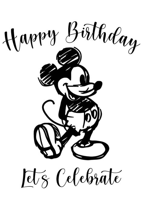 Mickey Mouse Birthday Card, Printable Birthday Cards Free, Mickey Mouse Card, Mickey Mouse Printable, Happy Birthday Mickey Mouse, Mickey Mouse Printables, Happy Birthday Disney, Printable Birthday Cards, Mickey Mouse Bday