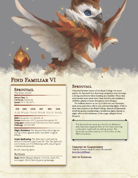 Homebrew Familiar Dnd, Fey Animals Dnd, Dnd Beast Companion, Dnd 5e Homebrew Pets, Familiar Dnd 5e, D D Homebrew Monsters, Dnd 5e Pets, Dnd Familiar Homebrew, Dnd Familiar Ideas