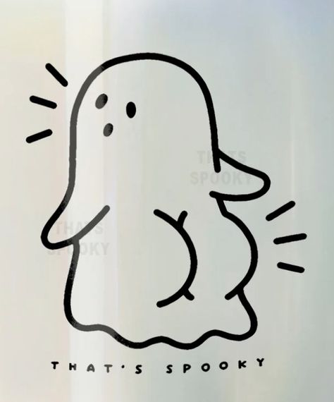 Small Spooky Drawings, Easy Ghost Doodle, Stick And Poke Ghost, Ghost Simple Drawing, Lil Ghost Tattoo, Ghost With Knife Tattoo, Ghost Holding Balloon Tattoo, Drawings Easy Halloween, Halloween Pumpkin Drawing Easy