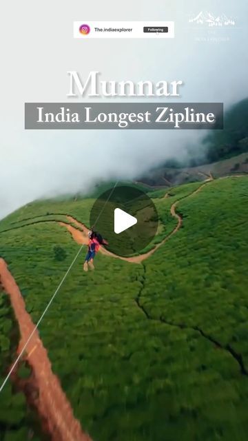 The India Explorer on Instagram: "🧗‍♂️ India’s Longest Zipline in Munnar!
🍵 Welcome to Munnar, a beautiful hill station that is home to India’s longest zipline that is 1800 metres long!
.
🐤 This beautiful adventure will take you over gorgeous tea estates, waterfalls, rivers and more while giving you a bird’s eye view of each of them!
.
🕣 The best part is that you can do this activity anytime of the year and the views are just as gorgeous! So, embark on a sliding journey full of thrill over the pristine land of Munnar!
.
.
⚠ Disclaimer:
The multi-media does not belong to us. The India Explorer has edited and published pre-existing videos and photos for edutainment purposes only. If you wish to remove any of the media, please first DM directly and it will be removed. Thank you!
.
.
Keywo Beautiful Adventure, Tea Estate, Munnar, Hill Station, You Can Do, India, Tea, Media, Travel