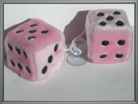 Pink Fuzzy Dice, Fuzzy Mirror, Dice Aesthetic, Car Dice, Fuzzy Dice, Honda Civic Si Coupe, Swear Word Coloring Book, Swear Word Coloring, Words Coloring Book