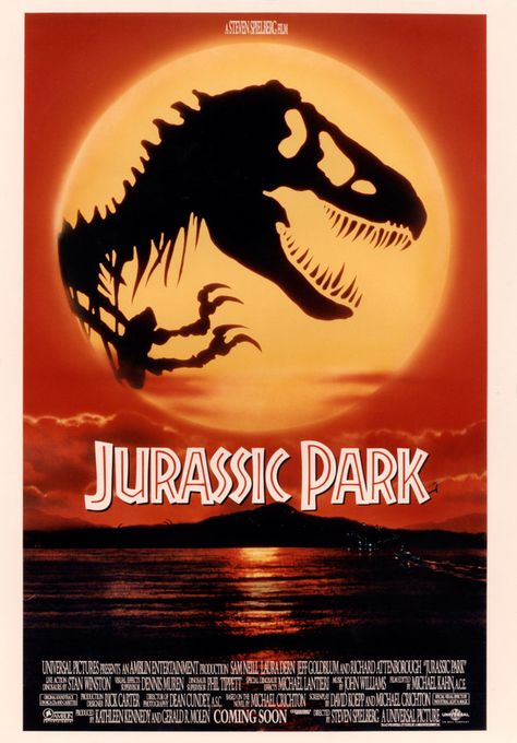 Jurassic Park Jurassic Park Poster, Jurassic Park Film, Indiana Jones Films, Life Finds A Way, Jurassic Park Movie, Jurassic Park 1993, Dinosaur Posters, Michael Crichton, Iconic Movie Posters