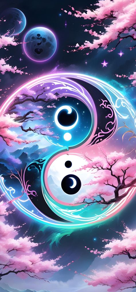 Jing Y Jang, Yin Yang Art, Whatsapp Wallpaper Cute, Fantasy Wall Art, Dreamy Artwork, Cute Galaxy Wallpaper, Cool Backgrounds Wallpapers, Beautiful Art Pictures, Pop Art Wallpaper