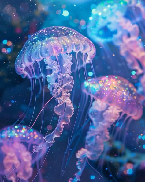 Pictures Of Jellyfish, Jellyfish In The Ocean, Purple And Blue Jellyfish, Cool Landscapes Photography, Glowing Jellyfish Art, Jellyfish Reference Photo, Hot Glue Jellyfish, Sea Pictures Aesthetic, Jellyfish Aesthetic Art