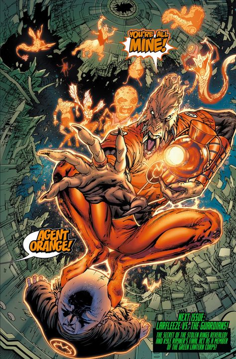 the new guardians vs the guardians of the universe Larfleeze Dc, Tyler Kirkham, Orange Lantern, Dc Comics Vs Marvel, Orange Lanterns, Green Lantern Hal Jordan, Batman Drawing, Lantern Corps, Agent Orange