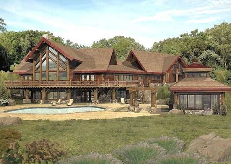 Lodge Floor Plans, Lodge Plans, Timber Frame Home Plans, Log Home Flooring, Log Cabin Floor Plans, Luxury Log Cabins, Log Home Living, Log Home Designs, Log Home Floor Plans