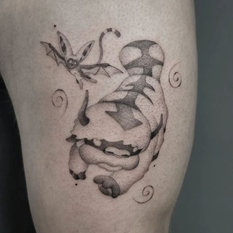 Appa Momo Tattoo, Appa And Momo Avatar Tattoo, Alta Tattoo, Momo Avatar Tattoo, Appa Tattoo Design, Appa Tattoo, Tattoo Leo, Atla Tattoo, Avatar Tattoo