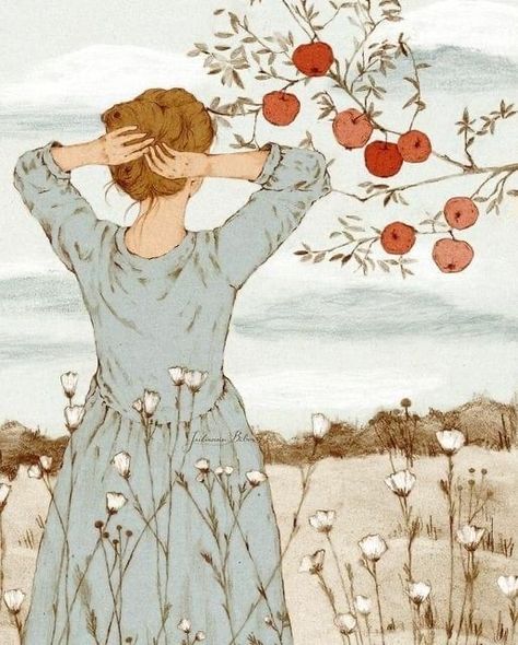 Storybook Art, Art Mignon, Arte Inspo, Cat Air, Art Et Illustration, Apple Tree, Art And Illustration, Whimsical Art, Book Illustration