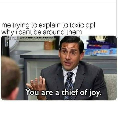 Joy Thief #toxicpeople Clean Memes, Funny Sarcastic, Toxic People, Work Humor, Sarcastic Humor, Bones Funny, Funny Stuff, I Laughed, Just In Case