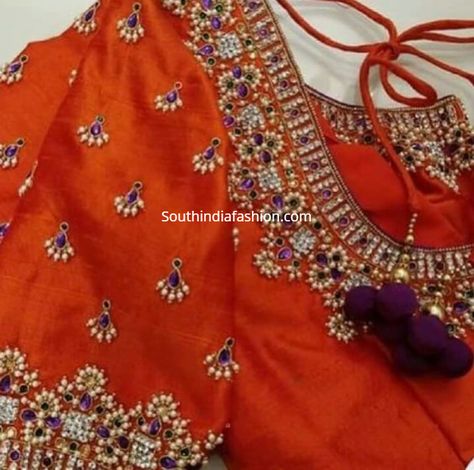 Guttapusalu Blouse Designs! – South India Fashion Work Blouse Designs, Wedding Saree Blouse Designs, Cutwork Blouse Designs, Wedding Blouse Designs, Blouse Designs Indian, Silk Saree Blouse Designs, Simple Blouse Designs, Blouse Designs Silk, Elegant Blouse Designs