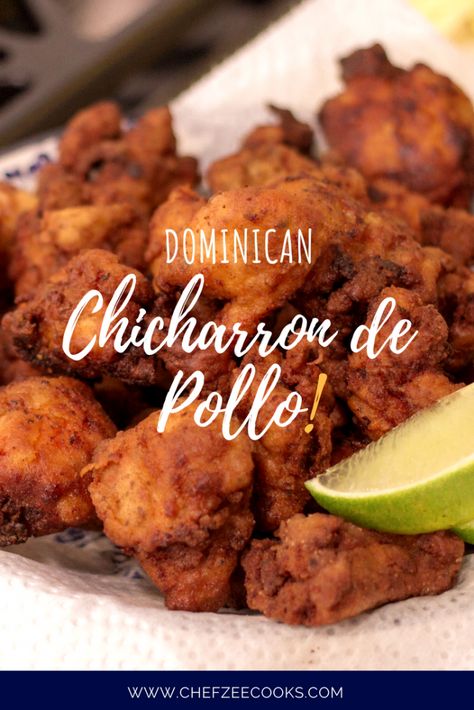 Chicharrones de Pollo | Dominican Fried Chicken - Chef Zee Cooks Sofrito Uses Dishes, Dominican Republic Traditional Food, Dominican Meal Ideas For Dinner, Chicken Chicharrones Recipe, Dominican Lunch Ideas, Easy Dominican Food Recipes, Fried Chicken Leg Quarter Recipes, Dominican Dishes Recipes, Dominican Dinner Recipes