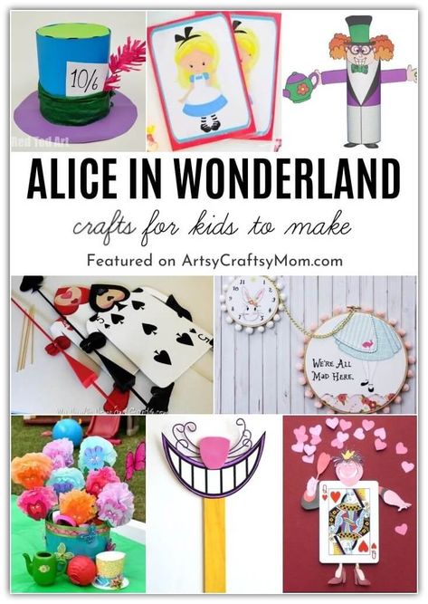 With these Alice in Wonderland Crafts, you'll be all set to have a crazy tea party of your own, and you can even dress up like the Mad Hatter for it! Mad Hatter Tea Party Activities, Alice In Wonderland Math Activities, Mad Hatter Tea Party Ideas Diy, Unbirthday Party Ideas Diy, Mad Hatter Tea Party Games For Kids, Mad Hatter Tea Party Ideas Decoration Free Printable, Alice In Wonderland Tea Party Activities, Alice In Wonderland Diy Crafts, Alice In Wonderland Party Activities