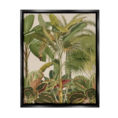 Stupell Tropical Jungle Vegetation Framed Floater Canvas Wall Art Design By Amber Sterling - Bed Bath & Beyond - 40481336 British Colonial Wall Art, British Colonial Bedroom Decor, Colonial Artwork, British Colonial Art, Tropical Gallery Wall, Old Florida Decor, Modern Tropical Decor, Tropical British Colonial, Floral Couch